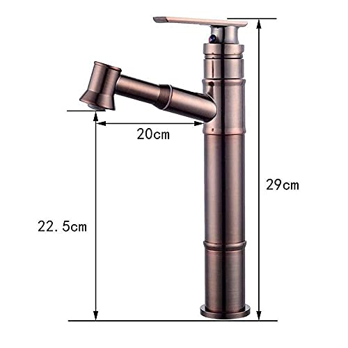 TQMQBHTG Creative Pull-Out Antique Retro Bath Mixer Tap High Platform Telescopic Waterfall Washbasin Tap Single Lever Single Hole Kitchen Fuller Faucet Handshower Deck Mounted