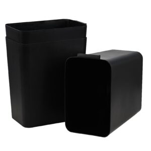 Ramddy 3-Pack 4 Gallon Waste Paper Basket, Plastic Garbage Can, Black Open Top Trasn can