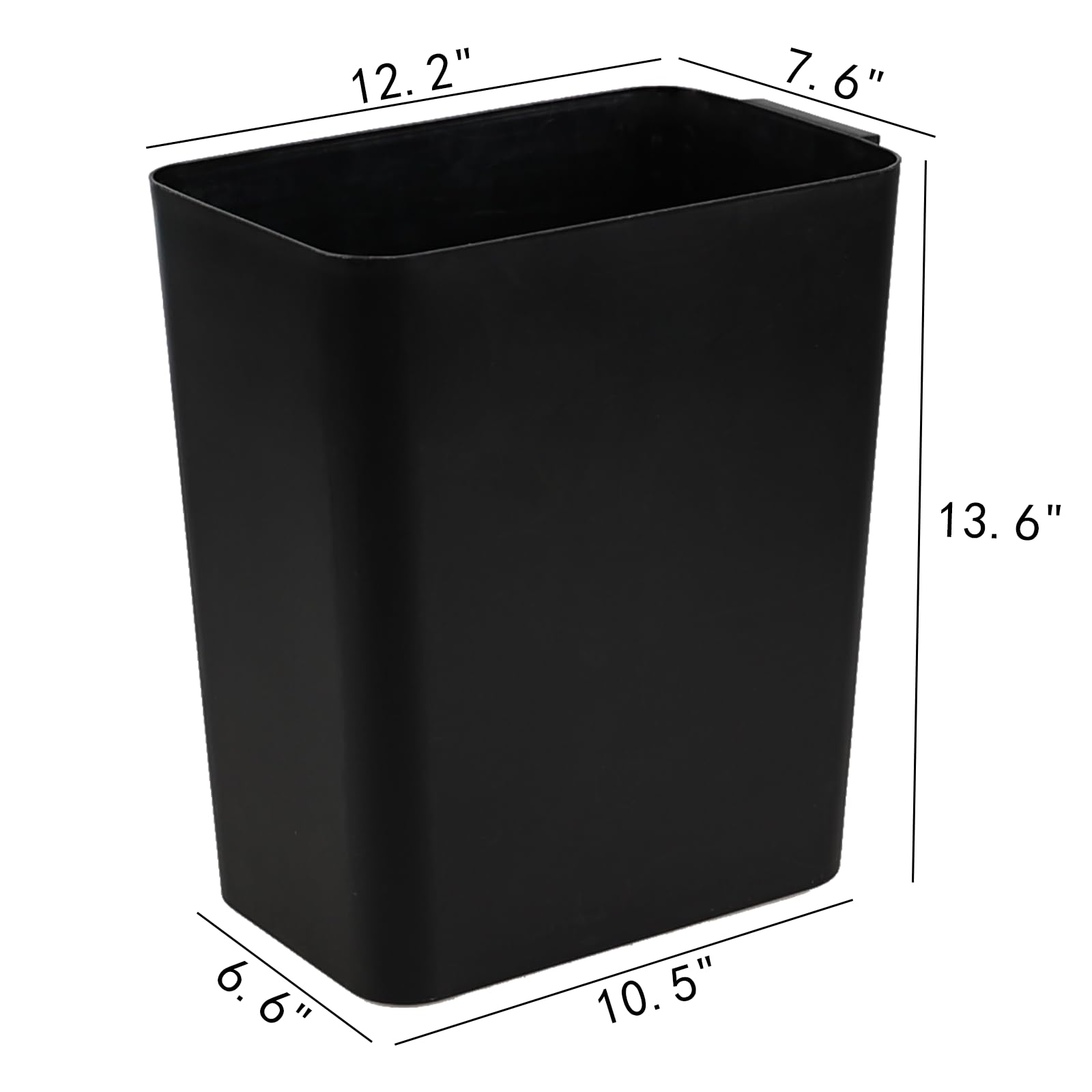 Ramddy 3-Pack 4 Gallon Waste Paper Basket, Plastic Garbage Can, Black Open Top Trasn can