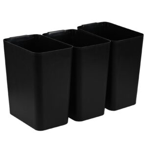 ramddy 3-pack 4 gallon waste paper basket, plastic garbage can, black open top trasn can