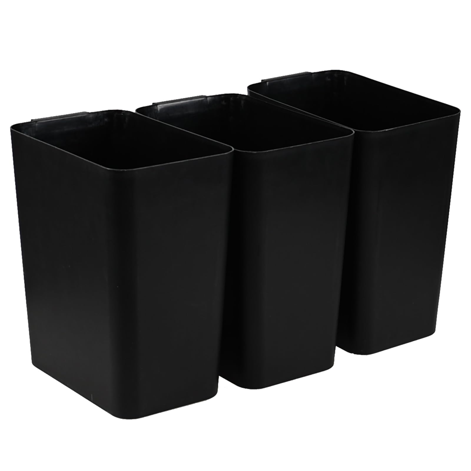 Ramddy 3-Pack 4 Gallon Waste Paper Basket, Plastic Garbage Can, Black Open Top Trasn can