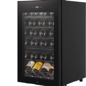 Euker 24-Bottle Compressor Wine Cooler Refrigerator - Freestanding Beverage Fridge for Red, White, Champagne & Sparkling Wines (40°F to 65°F) with Digital Temperature Control and Full Glass Door