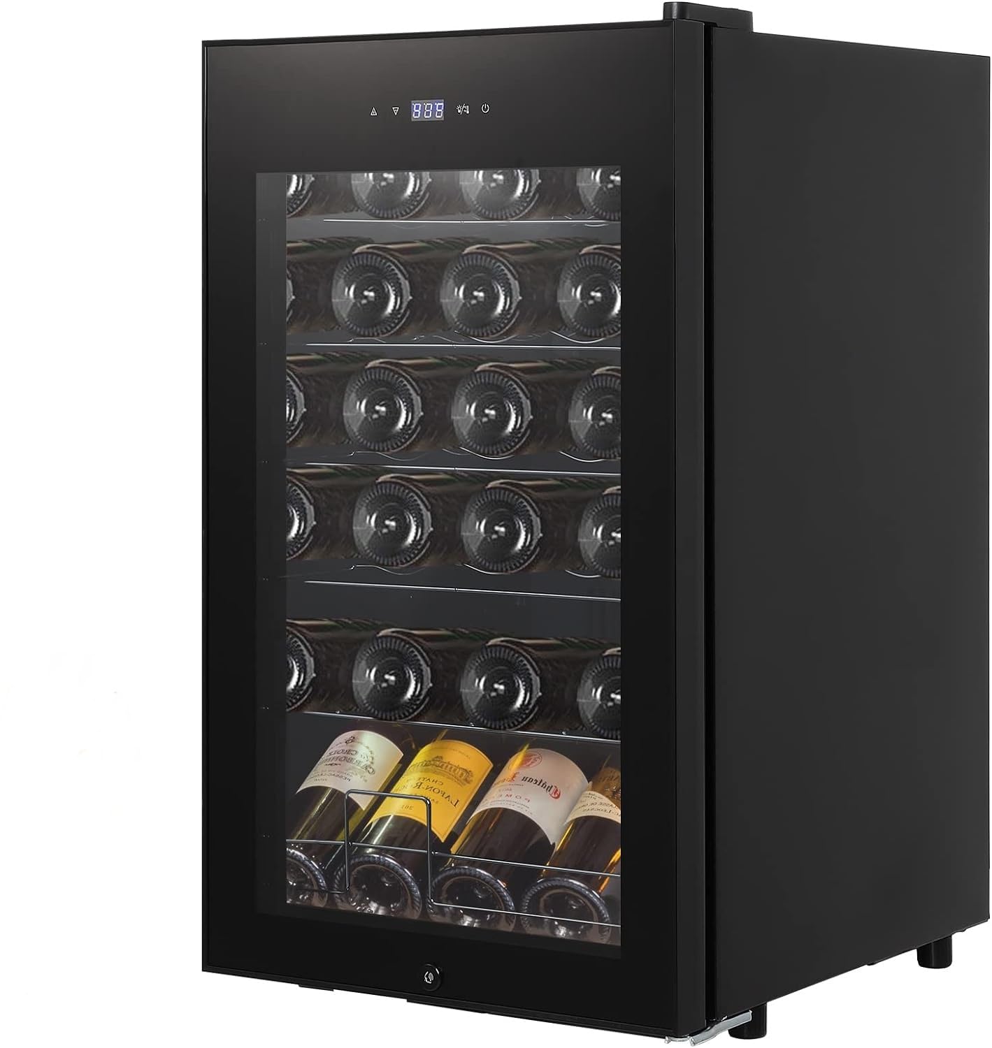 Euker 24-Bottle Compressor Wine Cooler Refrigerator - Freestanding Beverage Fridge for Red, White, Champagne & Sparkling Wines (40°F to 65°F) with Digital Temperature Control and Full Glass Door