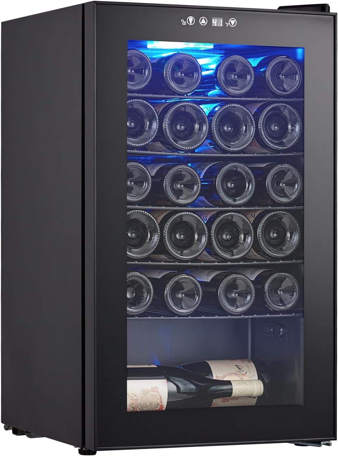 Euker 24-Bottle Compressor Wine Cooler Refrigerator - Freestanding Beverage Fridge for Red, White, Champagne & Sparkling Wines (40°F to 65°F) with Digital Temperature Control and Full Glass Door