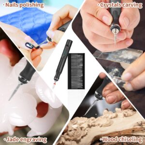 Engraving Pen with 37 Bits, USB Rechargeable Cordless Etching Engraving Tool, Portable DIY Rotary Engraver for Jewelry Wood Glass Stone Carving