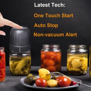 Electric Mason Jar Vacuum Sealer, Upgraded Automatic Vacuum Sealer Kit for Wide and Regular Mouth Mason Jar Canning, Handheld Vacuum Bag Sealer for Food Storage