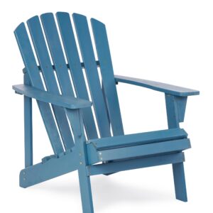 Oversized Outdoor Wooden Adirondack Chair with Pre-Assembled BackRest & SeatBoard, Patio Chair for Garden Lawn Backyard Deck Pool Beach Firepit