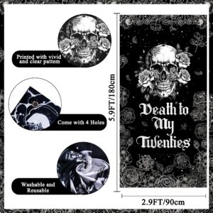 Vlipoeasn Death to My 20s Decorations for Her or Him, Death to My Twenties Backdrop, Banner, Sash, Cake Topper and Balloons for 30th BirthdayDecorations, Dirty 30 Year Old Birthday Party Supplies