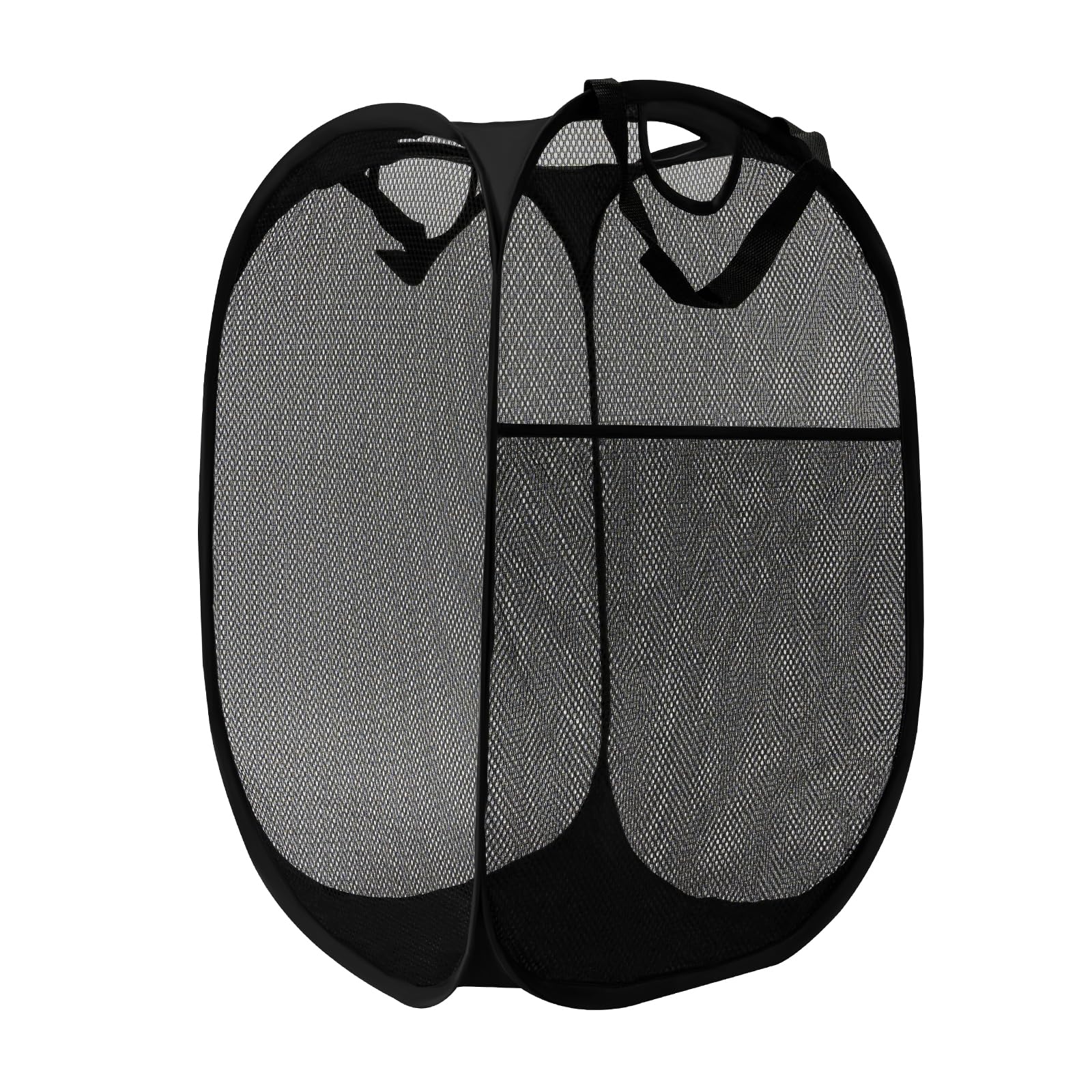 Foldable Laundry Net Basket Laundry Collapsible Mesh Hamper 14" x 14'' x 24" Black