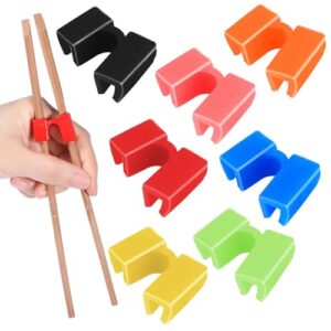 42 pcs reusable chopsticks helpers training chopstick hinges connector practice chinese chopstick helper, multicolor non-slip portable practice chopsticks for adults, kids, beginner, trainers