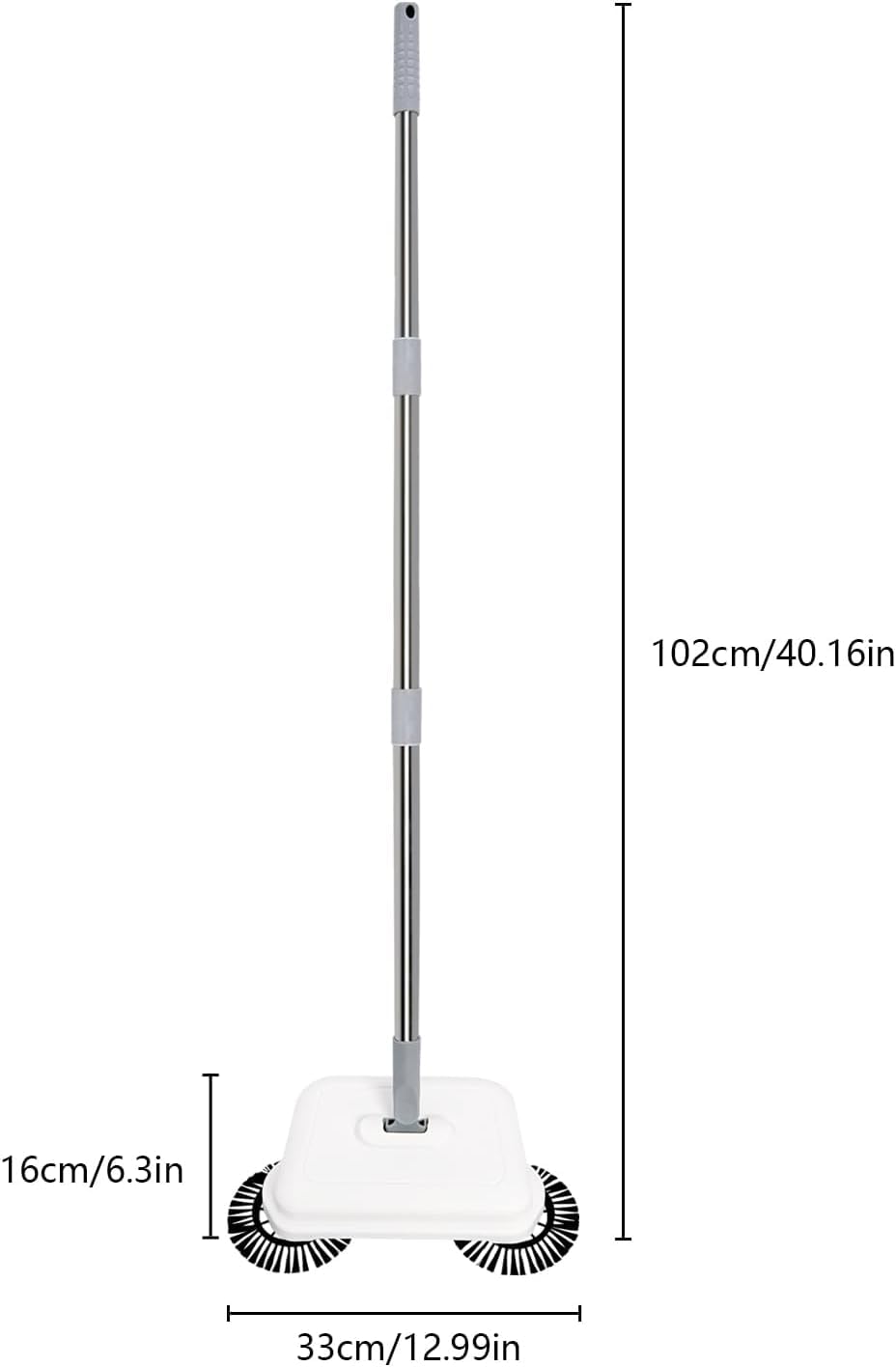 Bhmvase 2-in-1 360° Rotating Hand Push Sweeper, Floor Sweeper, High Efficient Carpet Sweeper with Long Handle, Hanging Manual Vacuum Sweeper for Home Office