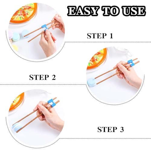 42 PCS Reusable Chopsticks Helpers Training Chopstick Hinges Connector Practice Chinese Chopstick Helper, Multicolor Non-Slip Portable Practice Chopsticks for Adults, Kids, Beginner, Trainers