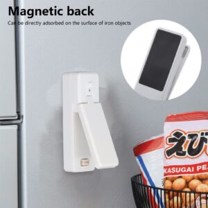 Portable Mini Bag Sealer, with Magnet USB Charging Plastic Bag Sealing Machine for Snacks Chips Fresh Storage Home Kitchen Use (White)