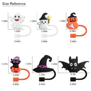 IOKUKI 6 PCS Halloween Straw Toppers for Stanley 30&40 Oz Tumbler, 10mm/04in Straw Covers Cap for All 9-10mm Straws, Dust-Proof Reusable Protector Topper for Water Bottle