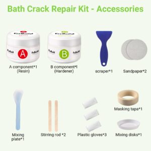 Porcelain Repair Kit, Multifunctional Crack Repair Kit for Bathtubs, Sinks, Toilets, Marble, Tiles, White