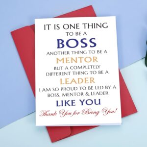 Bosses Day Gifts for Women Men Funny Boss Day Gifts for Him Her Greeting Cards Thank You Cards with Envelopes for Boss Female Mentor Leader Supervisor Boo Basket Birthday Christmas Halloween Gifts