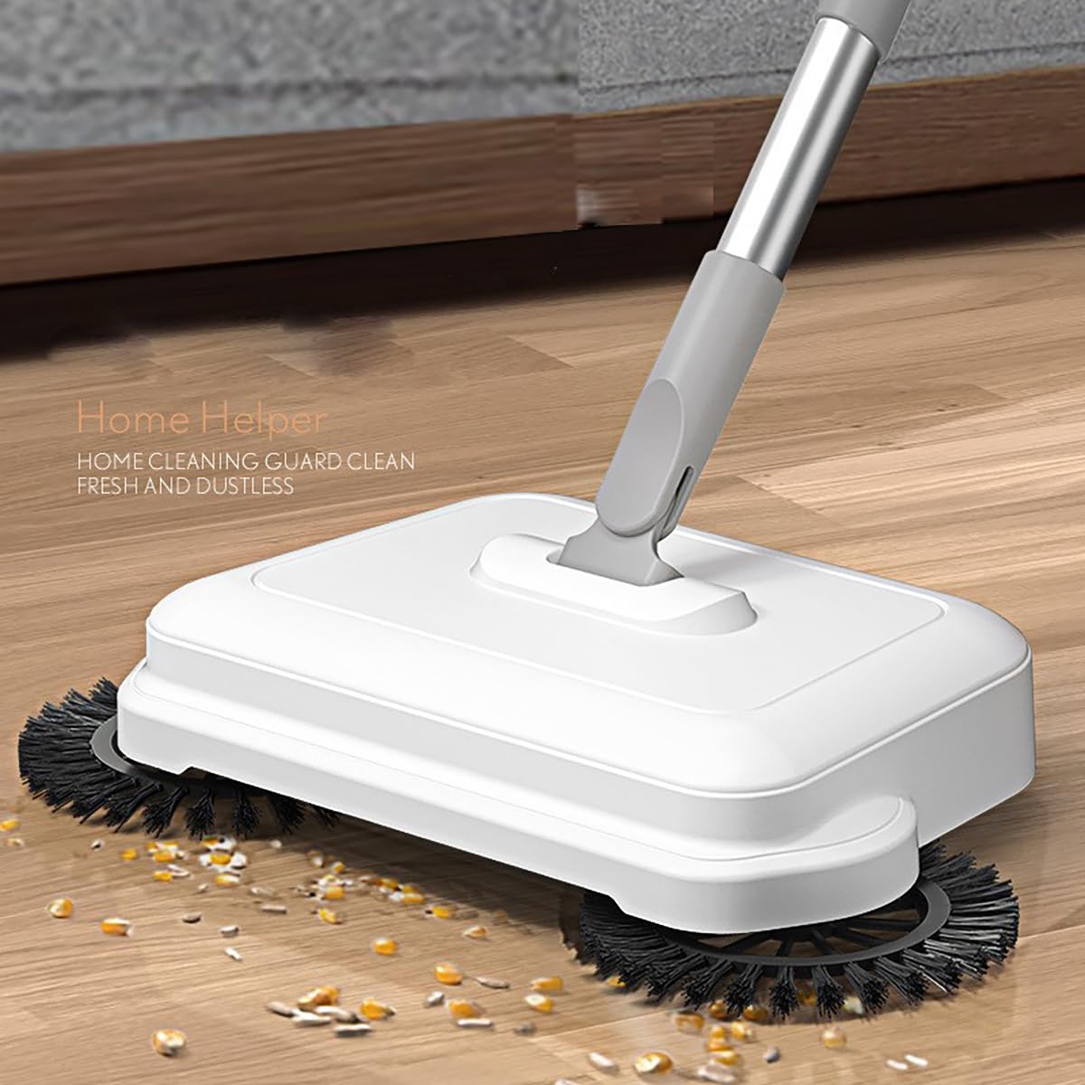 Bhmvase 2-in-1 360° Rotating Hand Push Sweeper, Floor Sweeper, High Efficient Carpet Sweeper with Long Handle, Hanging Manual Vacuum Sweeper for Home Office