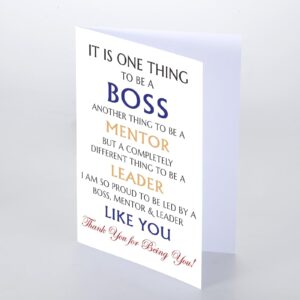 Bosses Day Gifts for Women Men Funny Boss Day Gifts for Him Her Greeting Cards Thank You Cards with Envelopes for Boss Female Mentor Leader Supervisor Boo Basket Birthday Christmas Halloween Gifts