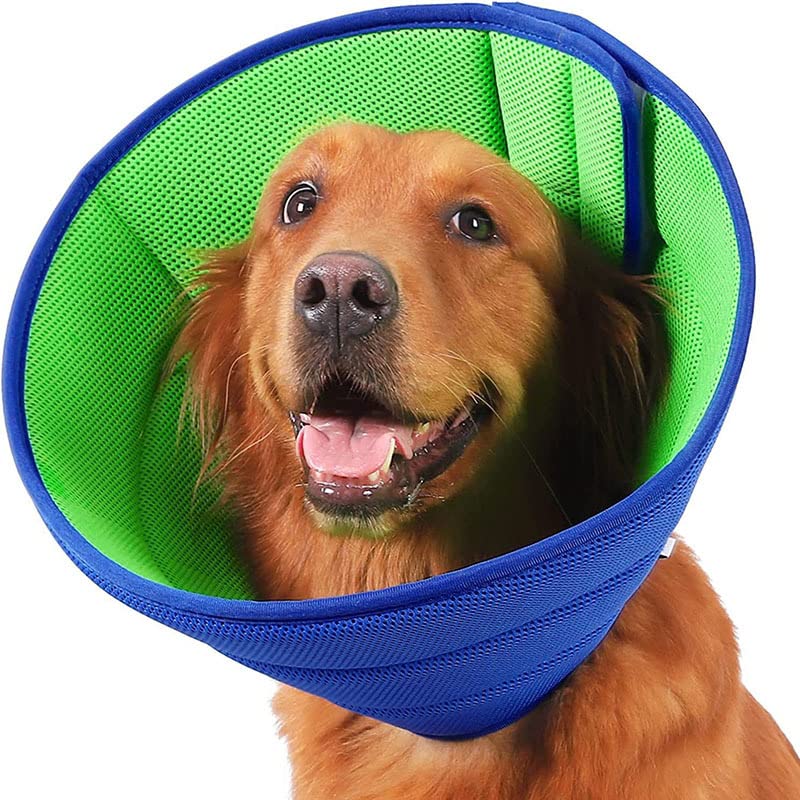 Dog Cone,Soft Dog Cone After Surgery,Adjustable Breathable Dog Cone Collar,Soft Dog Cones for Large Medium Small Dog,Protect Pets from Licking Wounds,Soft and Comfortable, Reduce Anxiety(L)