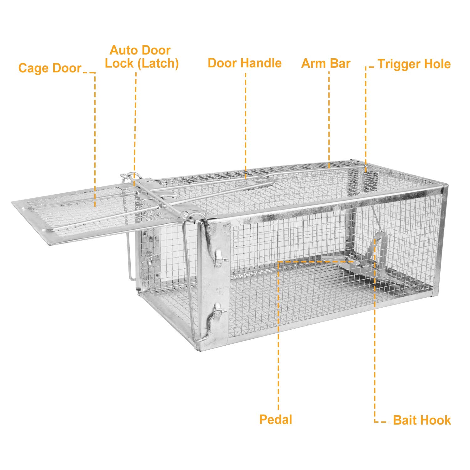 iMounTEK Humane Rart Trap Animal Steel Cage Traps, Live Animal Trap Mouse Trap Cage Humane Live Mouse Trap Reusable Metal Rat Rodent Cage Catch Release Continuous Capture for Indoor/Warehouse