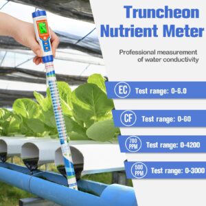 CIZTADA Truncheon Nutrient Meter for Hydroponic Digital Conductivity Tester for Water EC and TDS Meter with EC CF 500ppm 700ppm for Indoor Plant Grow Hydro Reservoir Tank Aeroponic Garden