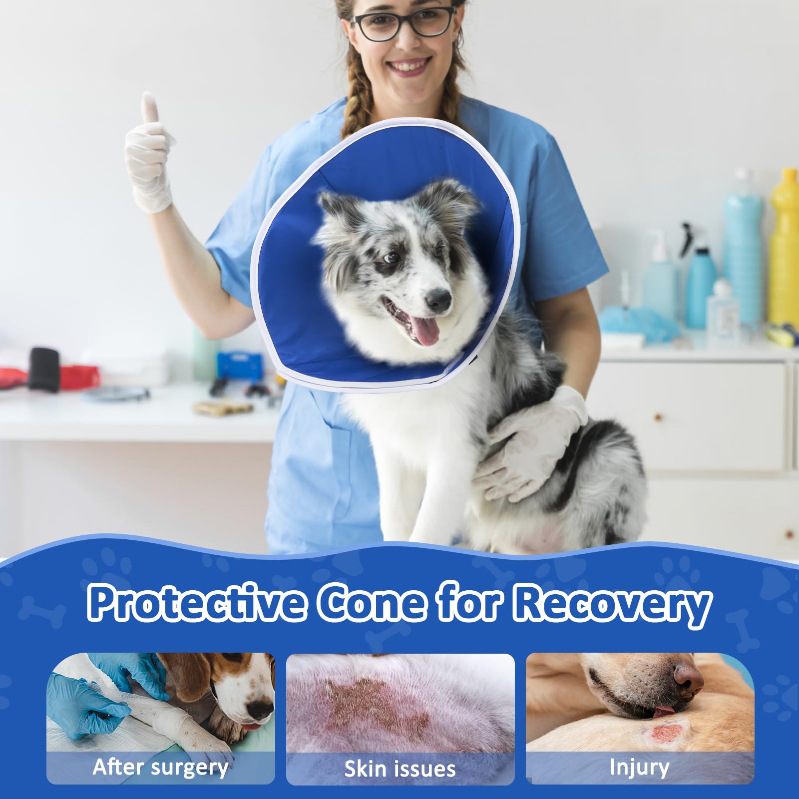 BARKLESS Dog Cone Collar, Soft Cone for Dogs After Surgery to Stop Licking, Alternative to Cone of Shame for Large Medium Small Dogs, Adjustable Elizabethan Collar, Ideal for Neuter and Wound Care