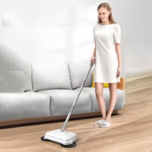 Bhmvase 2-in-1 360° Rotating Hand Push Sweeper, Floor Sweeper, High Efficient Carpet Sweeper with Long Handle, Hanging Manual Vacuum Sweeper for Home Office