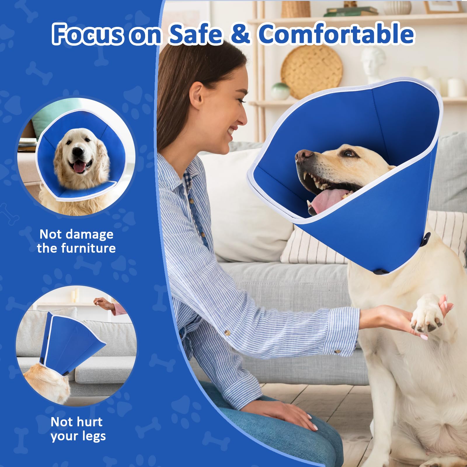 BARKLESS Dog Cone Collar, Soft Cone for Dogs After Surgery to Stop Licking, Alternative to Cone of Shame for Large Medium Small Dogs, Adjustable Elizabethan Collar, Ideal for Neuter and Wound Care