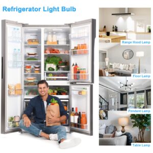 Megereet KEI D34L Refrigerator Bulbs AC 100-265V 3.5W Refrigerator Refrigerator Bulb Replacement 40W Halogen Equivalent Freezer 5304511738 Light Bulb Appliance Daylight White 5000K Pack of 2