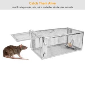 iMounTEK Humane Rart Trap Animal Steel Cage Traps, Live Animal Trap Mouse Trap Cage Humane Live Mouse Trap Reusable Metal Rat Rodent Cage Catch Release Continuous Capture for Indoor/Warehouse