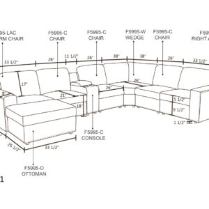 GlasFlength Sectional Sofa Couches for Living Room with Ottoman, Nail-Head Design Linen Right Facing U-Shaped Modern Couches with Cup Holder for Bedroom, Office