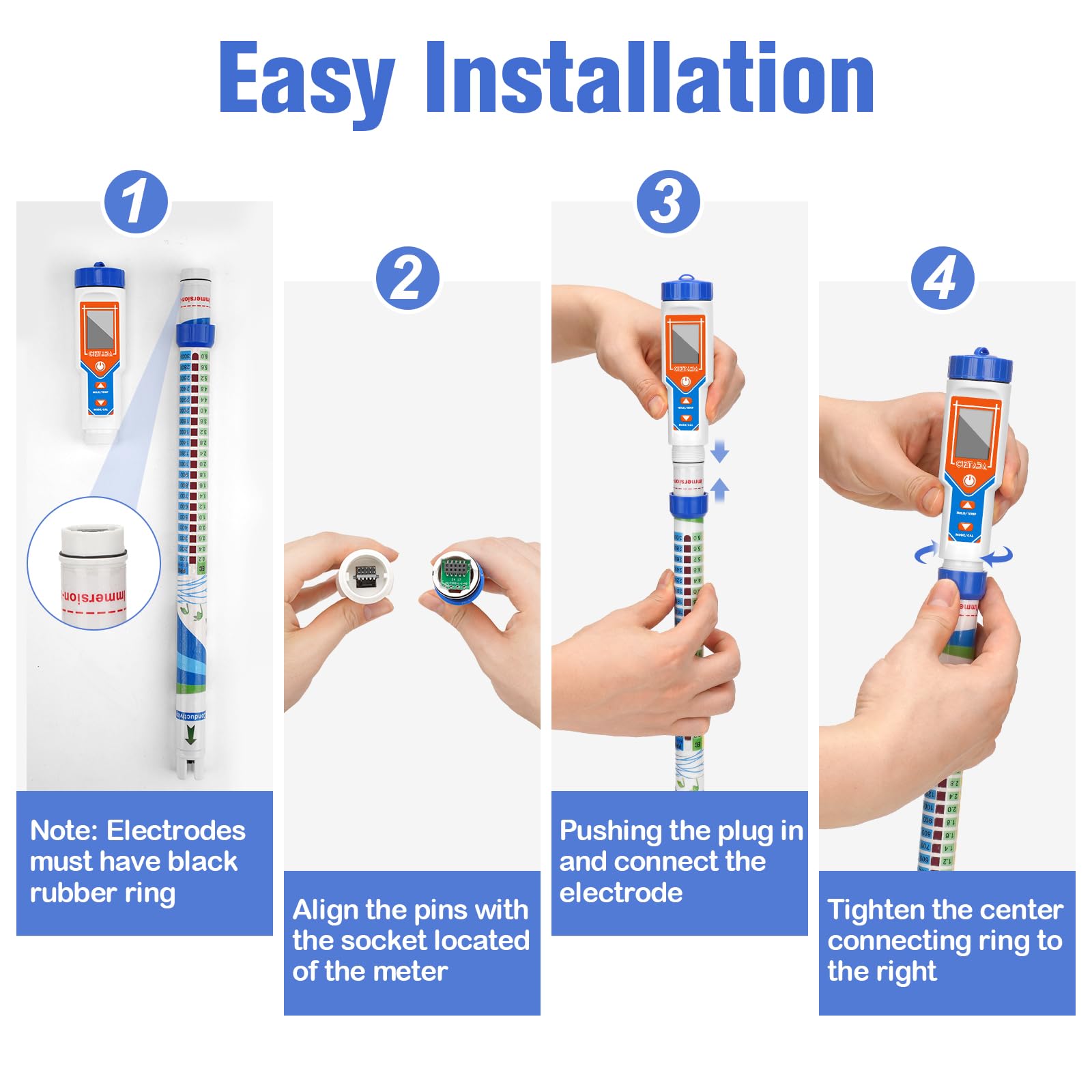 CIZTADA Truncheon Nutrient Meter for Hydroponic Digital Conductivity Tester for Water EC and TDS Meter with EC CF 500ppm 700ppm for Indoor Plant Grow Hydro Reservoir Tank Aeroponic Garden