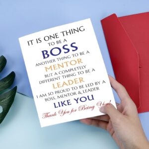 Bosses Day Gifts for Women Men Funny Boss Day Gifts for Him Her Greeting Cards Thank You Cards with Envelopes for Boss Female Mentor Leader Supervisor Boo Basket Birthday Christmas Halloween Gifts