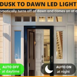 TSEXES 6 Pack Dusk to Dawn Light Bulbs Outdoor, A19 LED Light Bulb 75W Equivalent,5000K Daylight,Auto On/Off Photocell Sensor for Indoor Outdoor Lighting