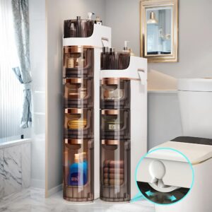 3 drawers slim bathroom storage cabinet, narrow floor cabinet with wheels toilet paper holder, waterproof bathroom storage organizer for small spaces, kitchen, laundry, office, bedroom, out of the box