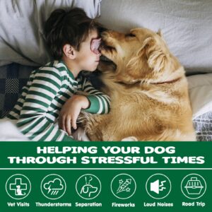 Hemp Calming Chews for Dogs Calming Treats - Anxiety Relief Treats, Composure Dog Calming Chews Helps with Dog Separation, Stress Relief, Sleep Calm Treats with Valerian Root, L-Tryptophan 120 Chews