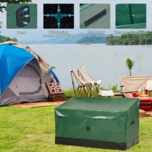 48 * 24 * 29Inch 130 Gallon Waterproof Deck Box, Portable Outdoor PVC Storage Box for All Weather, Perfect for Camping Boat Garden Poolside Yard, Tool-Free Assembly,Green