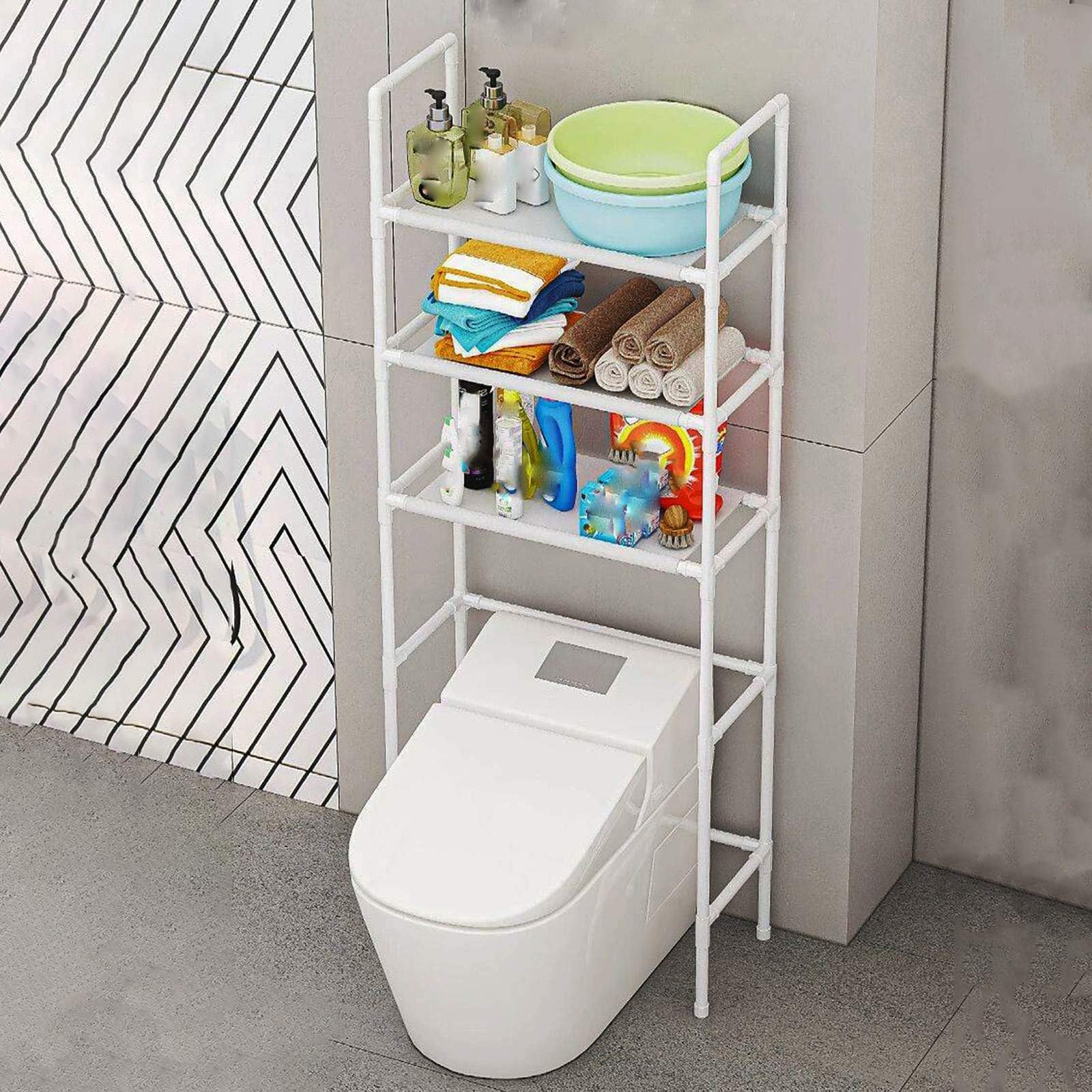 Sales Today Clearance - Storage Rack Above The Toilet Stainless Steel 3-Layer Bathroom Storage Can Accommodate Toiletries Daily Necessities Over Toilet Bathroom Organizer Toilet Shelf