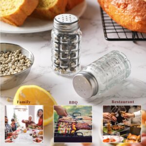 Salt and Pepper Shakers, JJOO Glass Salt Shaker with Stainless Steel Tops (Retro Sytle, 40ml)