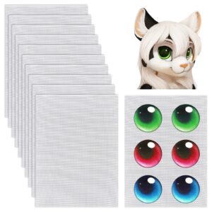 10 pcs fursuit eye mesh plastic canvas sheets 0.5mm white eye mesh for mask 0.5mm waterproof printable pvc mesh for mask eyes furries cosplay props sculpting fursuits decor craft making 30x20cm