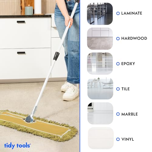 24 Inch Yellow Dust Mop with Metal Handle and 24 Inch Dust Mop Refill Bundle - 2 Mop Sets and 4 Refills