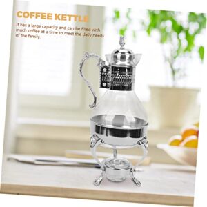 SOESFOUFU Heated Coffee Pot Afternoon Tea Maker Espresso Machine Espresso Coffee Maker Turkish Teapot Heatable Teapot Tea Steeper Teapot with Blooming Tea Espresso Maker Coffee Kettle Glass