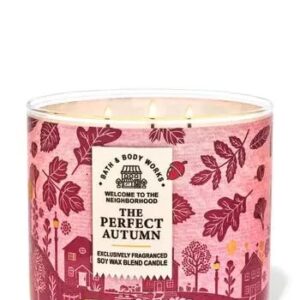 The Perfect Autumn - White BarnBath/Body Works -3-Wick Scented Candle 14.5 OZ Burns 25-45 Hours and Strawberry Cake soap