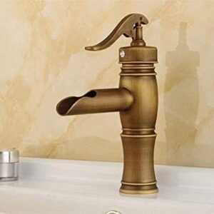 Kitchen Taps Basin Faucets Waterfall Bathroom Faucet Single Handle Basin Mixer Tap Bath Antique Faucet Brass Sink Water