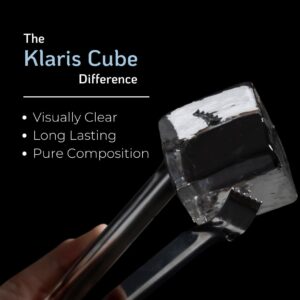 Klaris Clear Ice Maker - 4 Large, 2" Crystal Clear Ice Cubes for Craft Cocktails, Whiskey & Bourbon | Sleek, Compact Counterop Ice Maker | Stainless Steel Shell | Reusable Ice Tray | Delayed Start