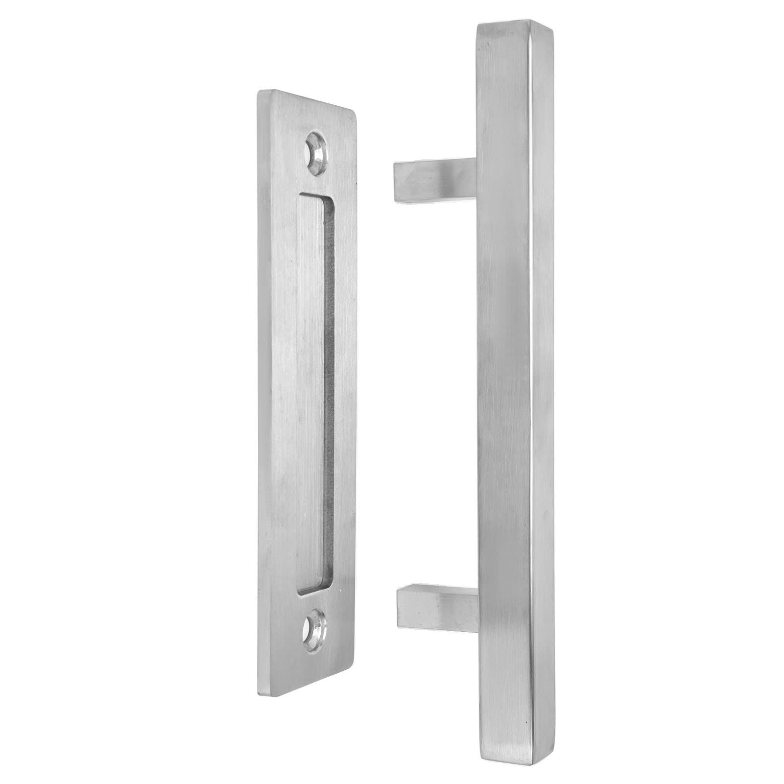 TANIQIACA Stainless Steel Sliding Barn Door Handle - Double Sided Brushed Finish, Ergonomic & for Garage, Barn, Closet - Installation for Home & Commercial Use