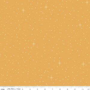 riley blake christmas wishes c15046 gold starry sky cotton fabric