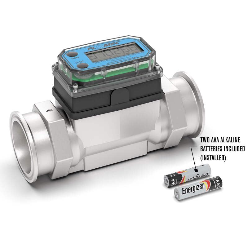 FLOMEC G2 Series, Turbine, High-Temperature Brew Meter, 1-1/2 Inch Pipe Size, 2 Inch Tri-Clamp Fitting G2S15TH9GMX