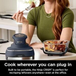 Ninja Crispi Air Fryer, Microwave, Freezer & Dishwasher Safe, Non Toxic Glass Portable Cooking System, 4 QT & 6 Cup Glass Containers with Storage Lids, Easy Meals, Air Fry, Bake, & More Grey, FN101GY