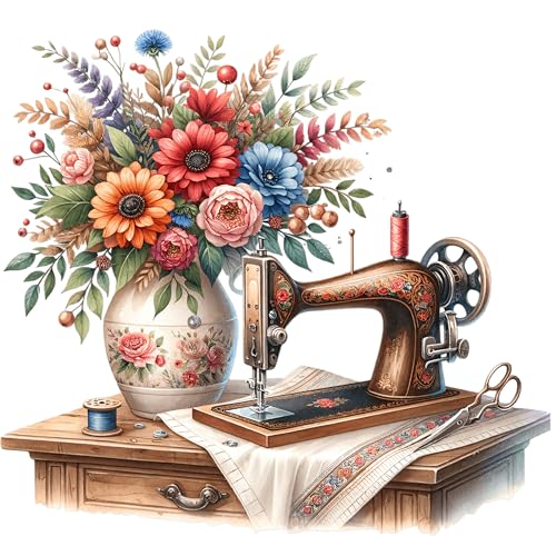 Fabric Panel 8"x8" Floral Sewing Machine 100% Cotton Quilting Sewing Square ET336